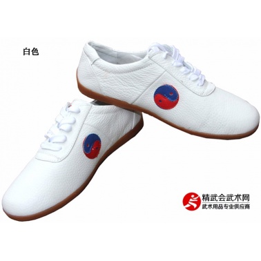 新品精武会太极鞋 压花软牛皮太极鞋 牛筋底武术鞋头层牛皮练功鞋